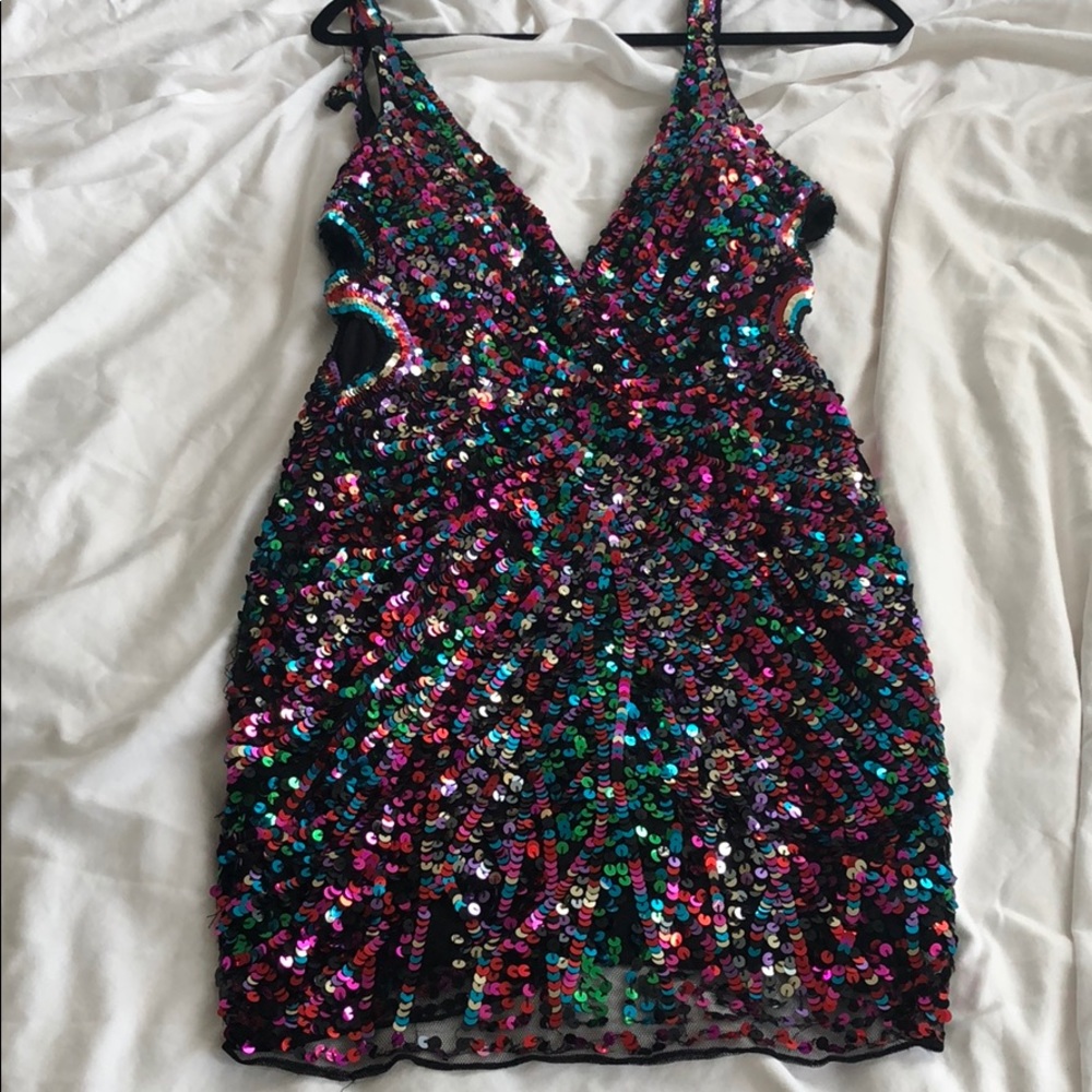 Vintage sequin party dress Vegas party dress embellished 80s Halloween